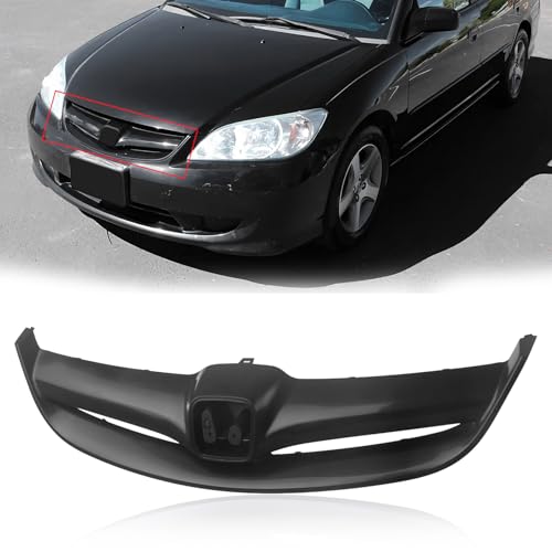 CarPartsDepot New Replacement Parts Front Black Grille Grill Compatible With 2004-2005 Honda Civic Sedan HO1200164
