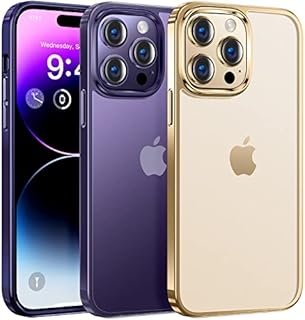 [Official Deep Purple] Alphex Matte Clear Case for iPhone 14 Pro [Look as Bare iPhone][Anti-Yellow] 8FT Military Grade Protection Soft Shockproof Bumper Slim Thin Phone Cover Women Men 6.1 inch