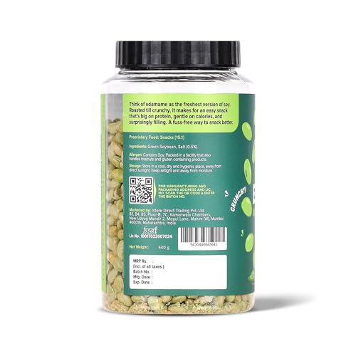 Image of Urban Platter Roasted Salted Edamame, 400g (46% Protein, 14% Fiber, Lightly Salted Young Green Soybeans, Highest Plant Protein Supersnack)