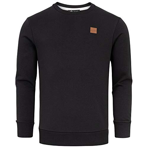 Amaci&Sons Herren Basic College Sweatjacke Pullover Hoodie Sweatshirt 4056 Schwarz L