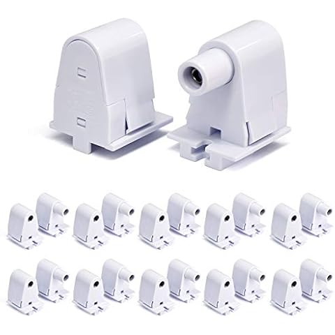 JESLED Single Pin FA8 Tombstone - (10-Pairs) Non-Shunted T8/T10/T12 LED Socket Lampholder Base Holder for 8FT Fluorescent Tube Light, Retrofiting Bulbs Fixtures, Flameresistant Plunger, UL Listed Cover