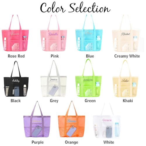 Bolsa de playa personalizada con bordado y malla plegable miniatura 7