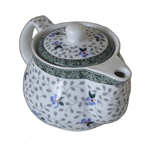 Image of Small Porcelain Teapot, 9oz Tea Pot with Stainless Steel Filter Removable (Flower)