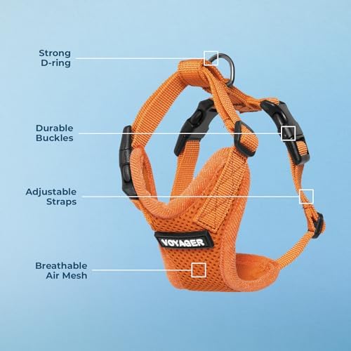 Voyager Step-in Lock Pet Harness - All Weather Mesh, Adjustable Step in Harness for Cats and Dogs by Best Pet Supplies - Orange, M - 3