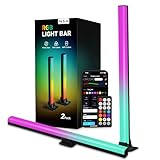 VUQ Light Bars with RGB+IC, 16.5-inch Bluetooth TV LED Backlight Suitable 45-85inch TVs, Smart TV Behind Lights with 16M Colors Scene and Music Modes for Gaming, Patry, Room Decotation