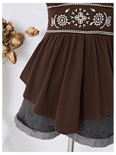 Milumia Women's Boho Flowy Asymmetrical Halter Top Western V Neck Hippie Tops4