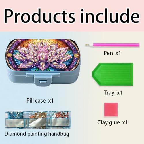 Image of ARTopet Diamond Art Painting Mini Storage Box with 6-grid Creative Design Compact Portable Small Case for Purse Travel Daily (4Pcs)