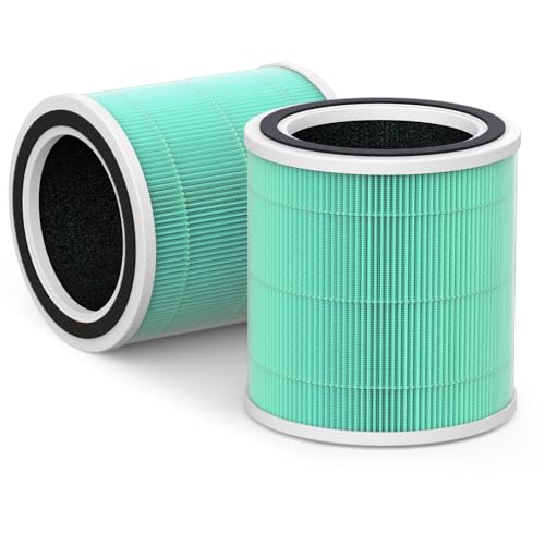 Paquete de 2 filtros de repuesto AC400 para purificador de aire Purivortex AC400, filtro absorbente de toxinas HEPA 3 en 1 H13, color verde
