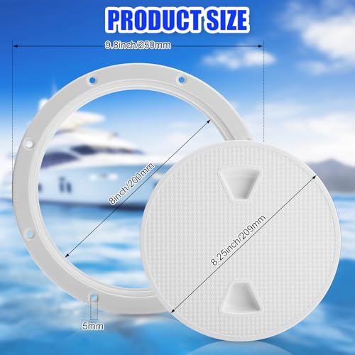 image for Landical 3 Pack 8 Inch Boat Hatch Circular Non Slip Inspection Hatch B