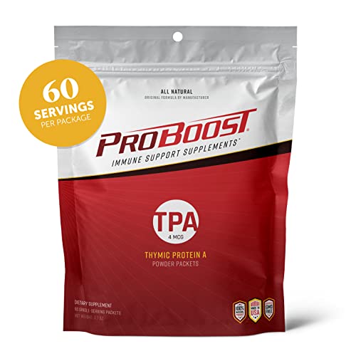 Proboost, Thymic Protein A (Tpa), 60 Packets With 4 Mcg Tpa Pouch - All Natural, Non-Gmo, Unflavored Dietary Supplement With Fast Sublingual Dissolve Time - Daily Immune Support Supplement #TOP1