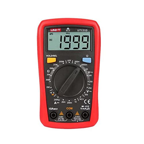 SILVER ELECTRONICS 177789 Multimeter (UT131D), Größe: Handfläche, manueller Bereich, Maße: Kapazität, Widerstand und Frequenz, Dioden- und Durchgangsprüfung, max. 2.000 Display Cover