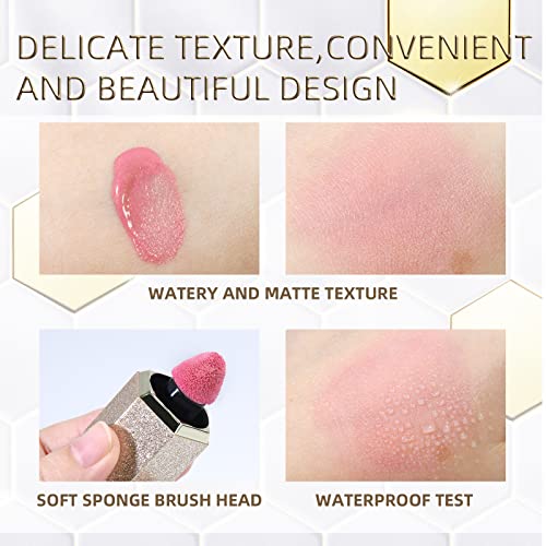 Dageda Liquid Blush,Soft Cream Blush Makeup,Liquid Face Blusher Pearl With Cushion Applicator, Silky Blush Stick Long-Lasting Creamy For Blush Makeup(Foggy Pink) #TOP3