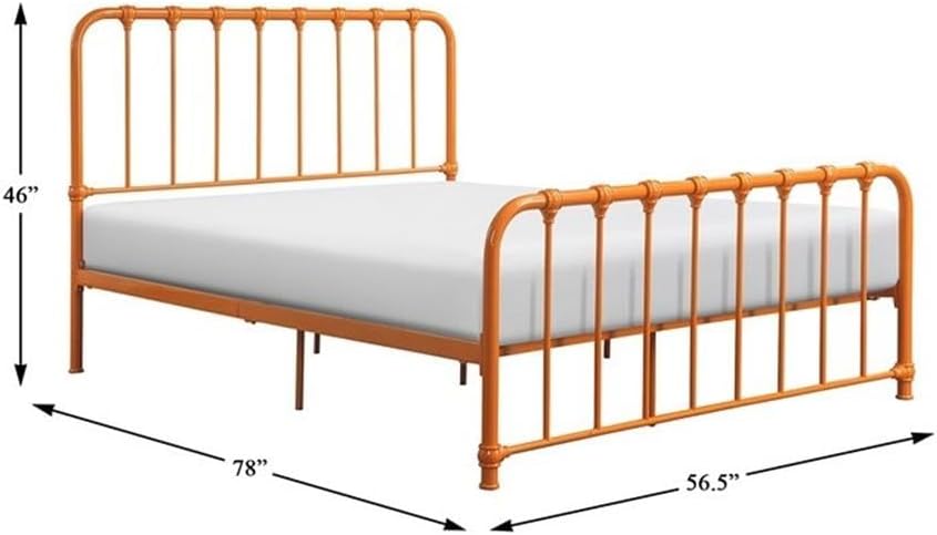 Lexicon Leongatha Metal Bed, Full, Orange
