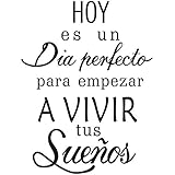 BooDecal Spanish Quote Wall Decals Hoy ES Un Dia Empezar a Vivir Tus Suenos Peel and Stick Wall...