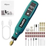 YooiDO ミニルーター リューター 3.7V 無線ルーター 3段変速 最大16000RPM/Min 42pcsワイヤレスリューター ルーター工具TYPE-C充電式 研磨/彫刻/切削/穴あけ/汚れ落とし/錆落とし/切断/つや出し/ネイルアート DIY軽作業 ミニ工具セット 電動ルーター 充電式りゅーたー（スカイブルー）