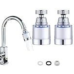 2 Pack Water Faucet Filters,Tap Water Filter for UK Taps Hard Water,Faucet Water Purifier to Remove Fluorinated Chlorine Heavy Metal Hard Water in Home Kitchen and Bathroom,360° Swivel