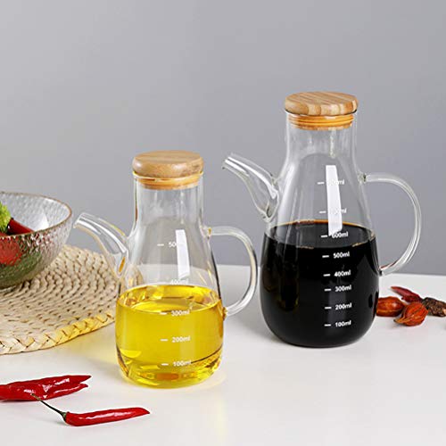 Garrafa dispensador de azeite de oliva da Hemoton, garrafa de vidro à prova de vazamento, óleo de co