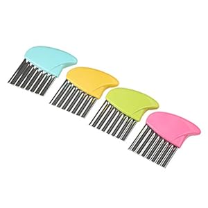 BESTonZON Aardappelsnijder, golven, roestvrij staal, groenten, aardappelchip, cutter, mes, golvensnijder, willekeurige…