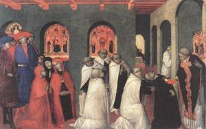 Peinture à l'huile Miracle de The Eucharisty 1423 Sassetta grand format