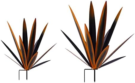 Tequila Rustic The Latest in 2022 Sculpture Metal Agave Plant Home Decor Rustic Hand Painted Metal Agave Garden Ornaments Outdoor Decor Figurines Home Yard Decorations Lawn Ornaments (2pcs Gray)