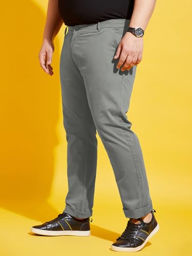 Image of Bigbanana Plus Size Men's Regular Fit Solid Trousers