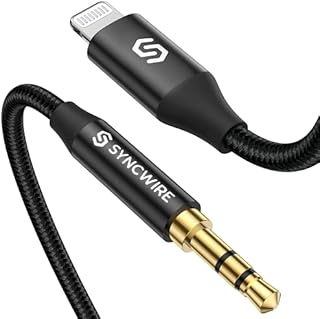 Syncwire Lightning to 3.5mm Aux Cable [Apple MFi Certified] 3.3FT Aux Cord for iPhone in Car Audio Cable Compatible with iPhone 14 Pro Max 14 Pro 14 Plus 14 13 Pro 13 12 Pro Max 12 11 XS, Black