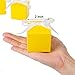 AWELL Yellow Gift Candy Box Bulk 2x2x2 inches with White Ribbon Party Favor Box,Pack of 50