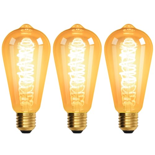 Ampoule LED vintage E27 au fini verre ambré haut de gamme et filament délicat sculpté