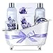Set de Regalo Mujer, Body&Earth Cestas Regalo Mujer 7 Piezas Lavanda con Baño de Burbujas, Gel de Ducha, Vela Perfumada, Sales de Baño, Loción Corporal, Jabón Pack Mujer Regalo para Cumpleaños Navidad