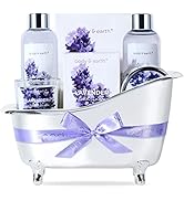 BODY & EARTH Lavendel Wellness Set für Frauen 7 tlg. Beauty Set, Badeset Frauen Geschenk, Geburts...