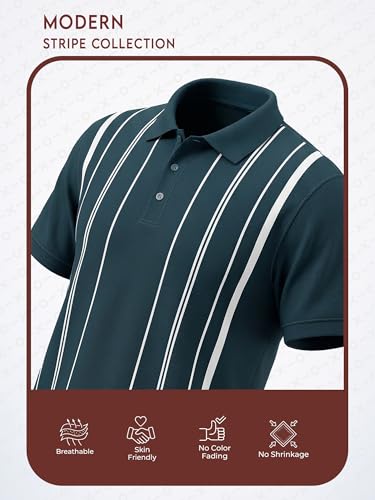 Image of fanideaz Branded Mens Half Sleeve Cotton Striped Polo T-Shirt for Mens || Polo Tshirt for Men || Branded Tshirt for Men