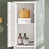 SoBuy-Armario-para-bano-Alto-Mueble-Columna-de-bano-estanterias-de-bano-2-Puertas-y-1-cajon-FRG236-WES-White