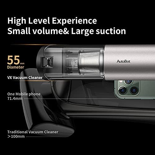 AutoBot VX Cordless Cleaner with 16Kpa 120W High Power Mini Handheld Dual Suction Mode Fast-Charging Vacuum for Home Car Pet Hair ABVX002, Gold, 120 W, 100 milliliters, 80 Decibeles