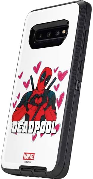 Skinit Decal Phone Skin Compatible with OtterBox Defender Galaxy S10 Plus - Officially Licensed Marvel Deadpool Legacy Deadpool Love Design