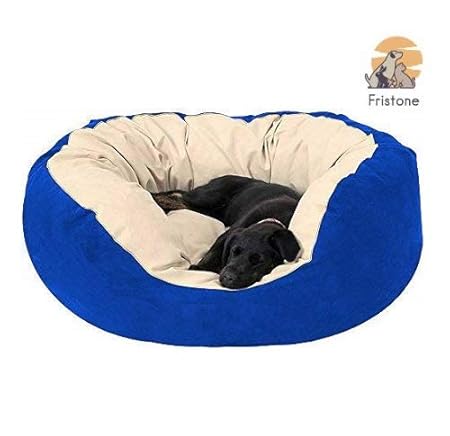 FRISTONE (Small) Soft and Reversible Dual Color Dog Bed -(Blue/Cream-Color)