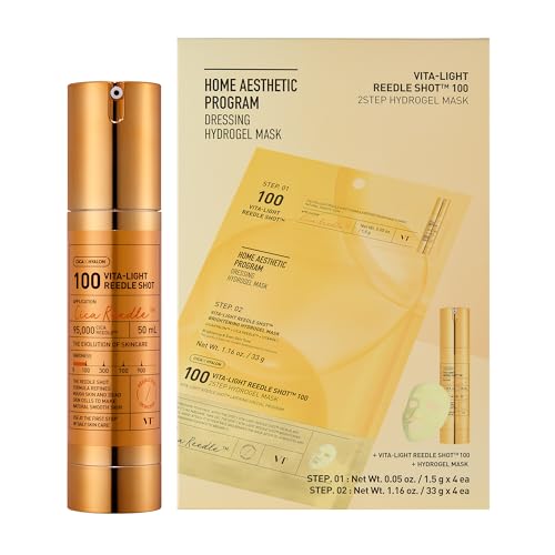 VT COSMETICS Bundle Vita-Light Reedle Shot 100 & Vita-Light Reedle Shot 100 2-Step Hydrogel Mask(34.5gx4ea)