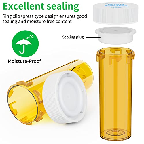 Image of Empty Plastic Medicine Pill Bottles with Child Resistant Caps, 6 Dram Small Prescription Medicine Containers Travel Pill Vials Clear Pill Case Organizers (60 Pack)