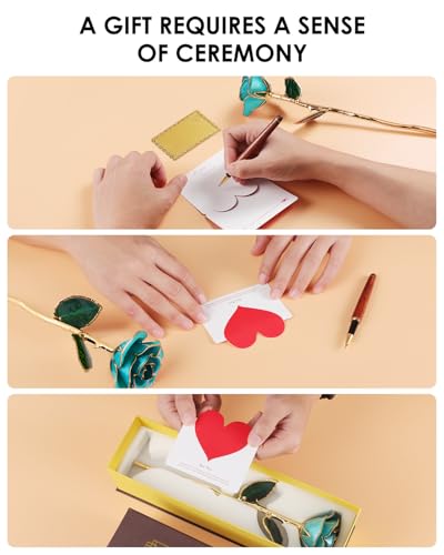 Image of 24K Gold Dipped Real Rose, Preserved Gift for Her, Turquoise Blue