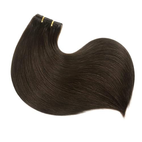 Extensiones de cabello natural Remy con clip en marrón oscuro para un volumen sofisticado 5