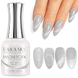 KIARA SKY Gel Polish MagneticFX | Magnetic Cat Eye Effect Soak Off 15ml | Mist Me (white/silver hybrid)