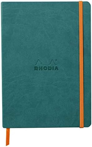 RHODIA 117510C - Purple Flexible Notebook - 19x25 cm - Lined - 160 pages - Clairefontaine Ivory Paper 90 g/m - Bookmark, Elastic Closure - Faux Leather Cover - Rhodiarama Collection
