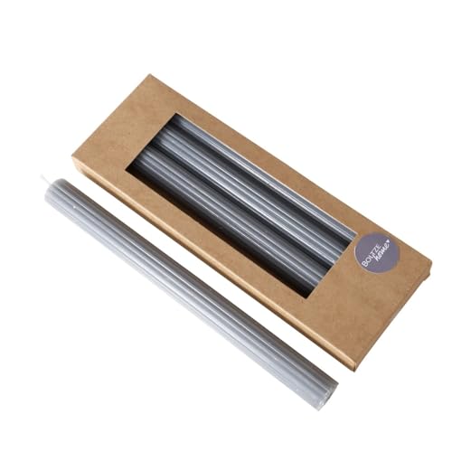 ReWu Stabkerze mit Rillen 4er-Set Rillenkerze Echtwachs Tafelkerzen...