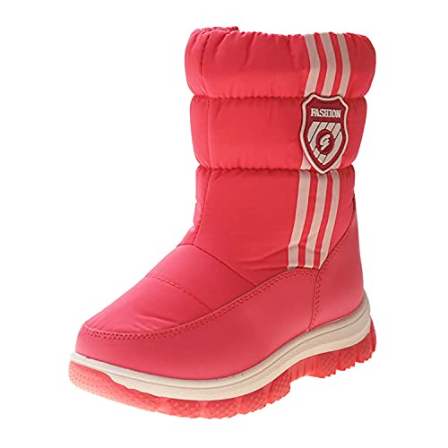 CERYTHRINA Girls Boys Snow Boots Kids Outdoor Winter Shoes Warm Fur Lined Hight-Cut Skiing Bootie