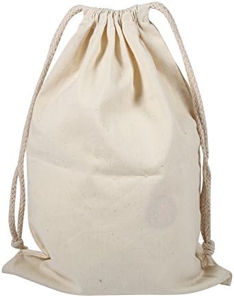 Haofy Reusable Produce Cotton Stuff Bags Washable, Organic Cotton Drawstring Storage Bags for Packing Snack/Lunch, Home Storage Bag, Market Shopping Bag, Travel Bag (22 * 28cm))