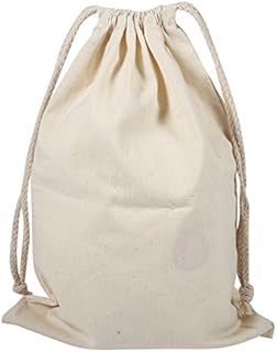 Haofy Reusable Produce Cotton Stuff Bags Washable, Organic Cotton Drawstring Storage Bags for Packing Snack/Lunch, Home Storage Bag, Market Shopping Bag, Travel Bag (22 * 28cm))