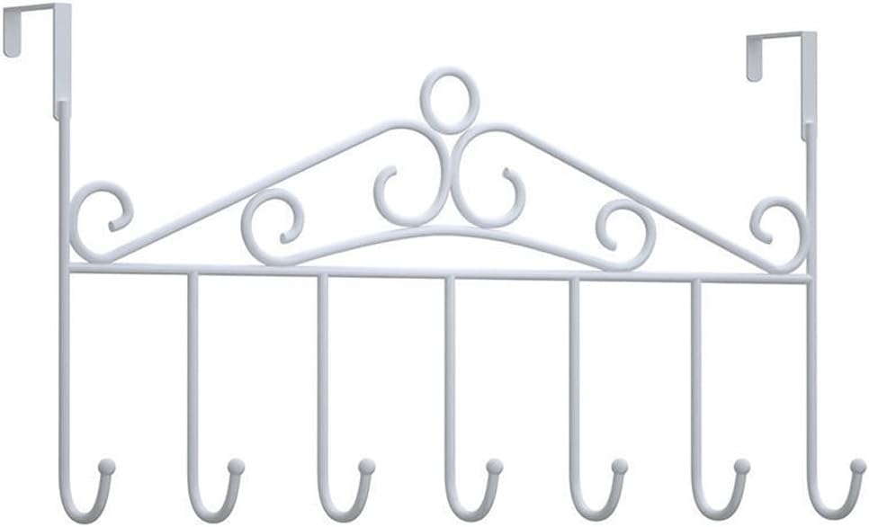 Over Door Metal Hanger Bracket 7 Hooks Towel Hat Coat Hanging Storage Rack Overdoor Organizer Accessories