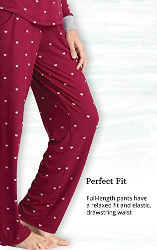 Addison Meadow Womens Pajama Sets - Ladies Pajamas, Garnet Hearts, S, 6-8 #TOP4