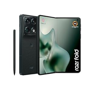 Motorola razr fold (8, 09"-Hauptdisplay, Robustes 6, 56"-Außendisplay mit Gorilla Glass Ceramic 3, 50-MP-Kamera, 16/512 GB, 6000 mAh, 80W), inkl. Moto Pen Ultra + Schutzcover, Pantone Blackened Blue