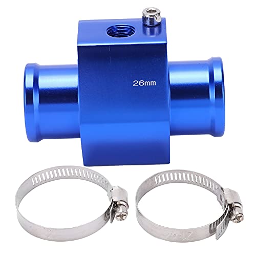 Adaptador de temperatura del agua azul de metal con abrazaderas para coche