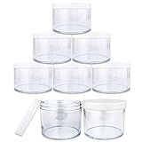Beauticom 4 oz. (120g /120ML) (Quantity: 6 Packs) Thick Wall Round Leak Proof Clear Acrylic Jars...